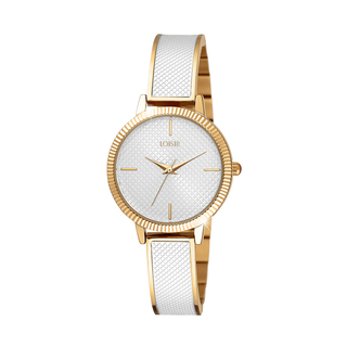 Women's Watch Emily 11L05-00571 Loisir  With Metal Gold Plated/White Bracelet And White Dial